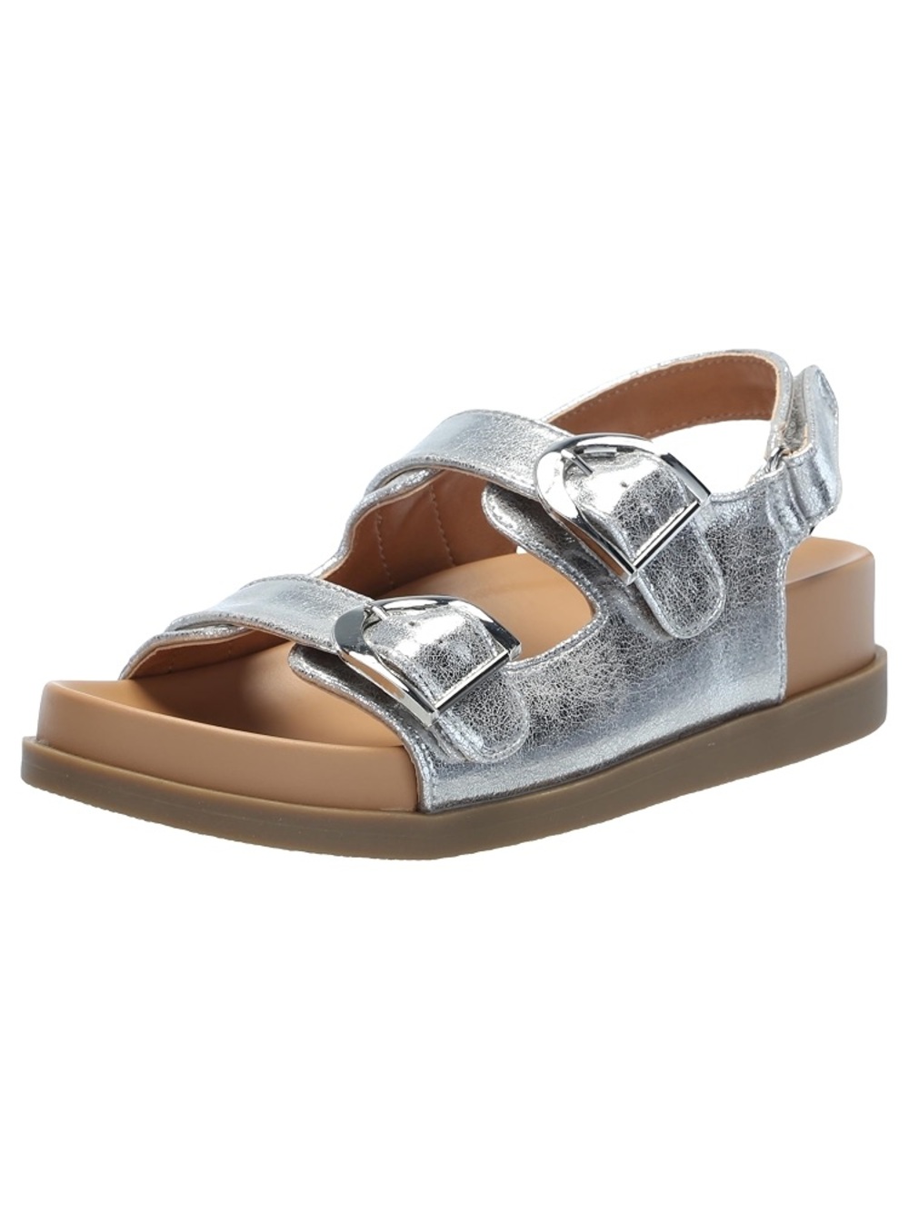 Dolce Vita Alameda Silver Metallic Buckle Sandals Size 8.5